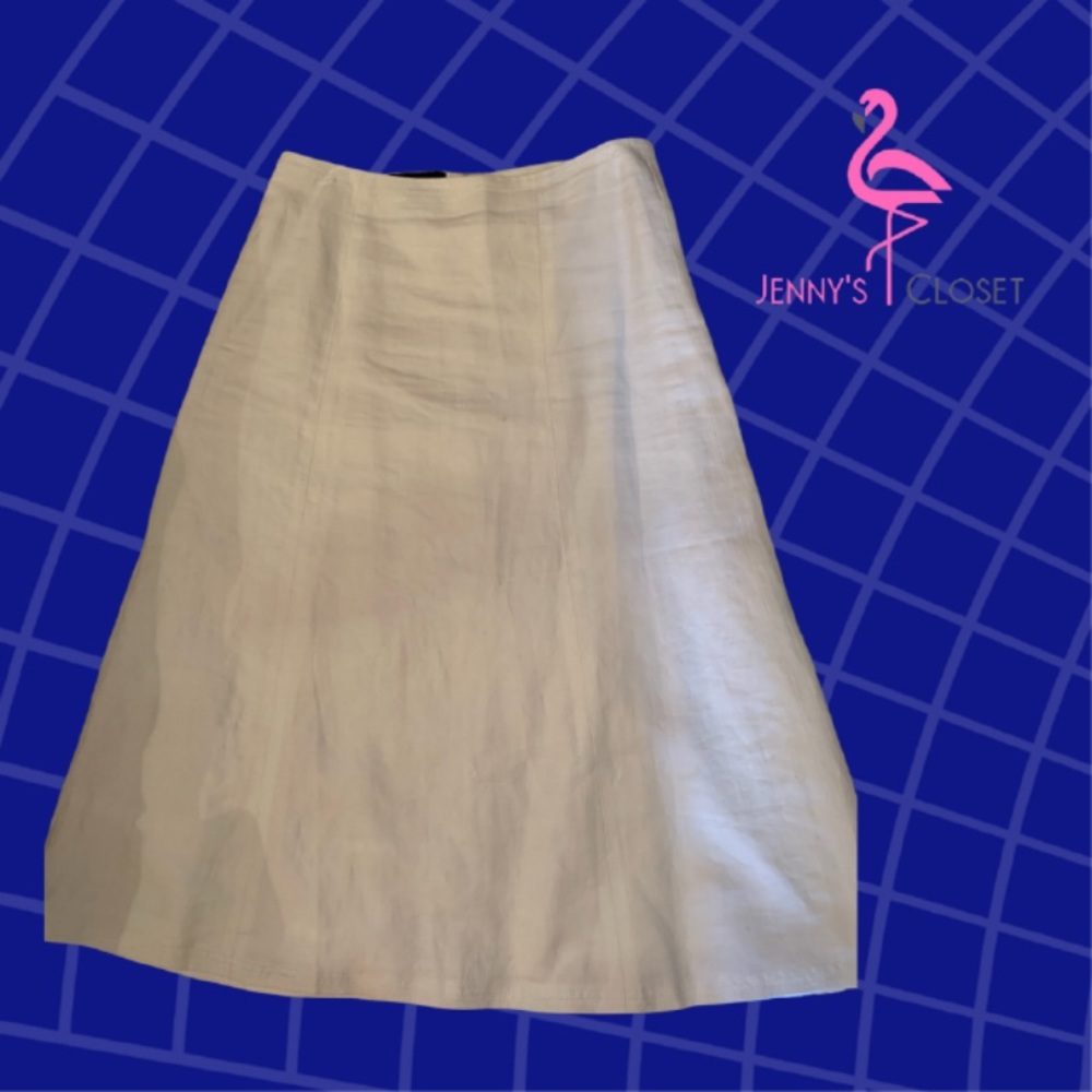 Talbots, Size 6, White Linen Skirt